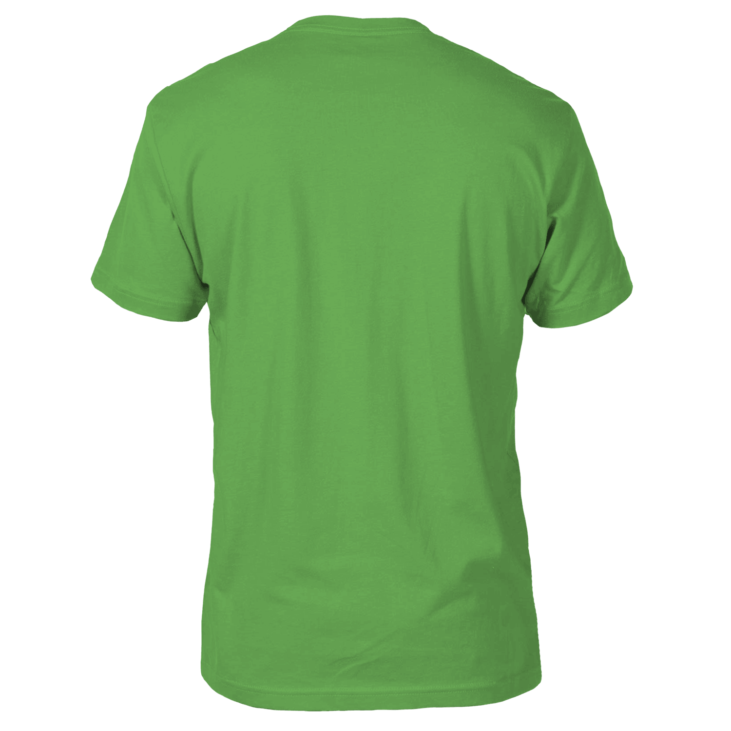 Back view showing a plain color tee.