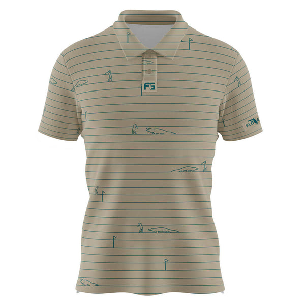 local golf✖️PGC POLO Local Lines Tan Golf Polo – FloGrown