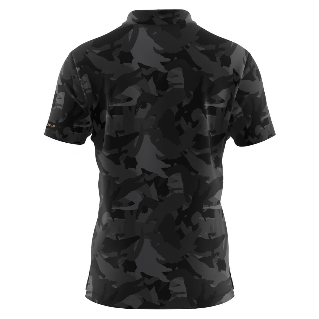 Camo Black Gator Golf Polo