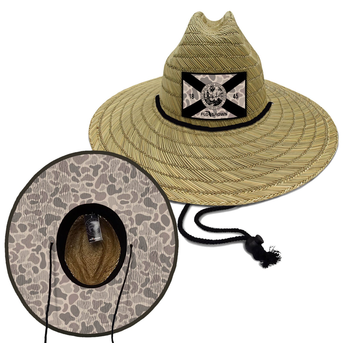 Woodland Camo Straw Hat