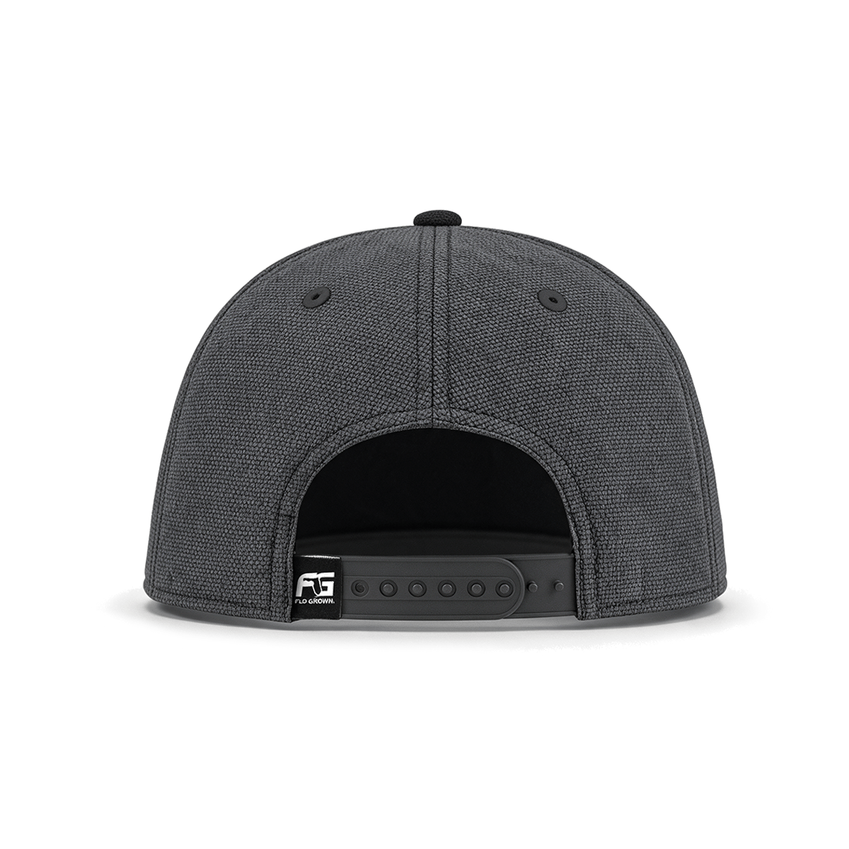 Back view showing a canvas back and snapback.