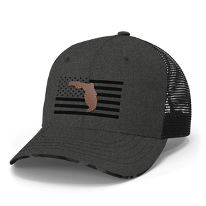 Leather Black Camo Hat