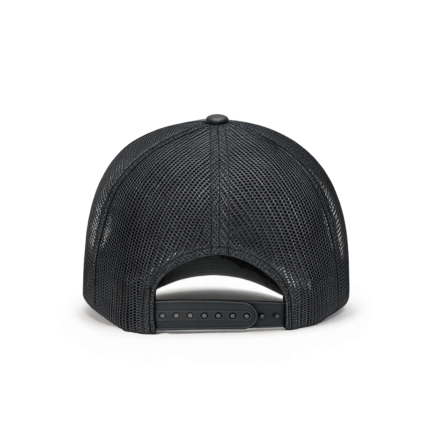 Black mesh cap on a white background