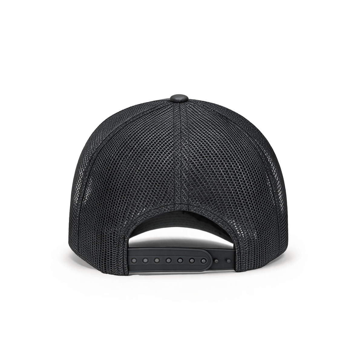 Black mesh cap on a white background