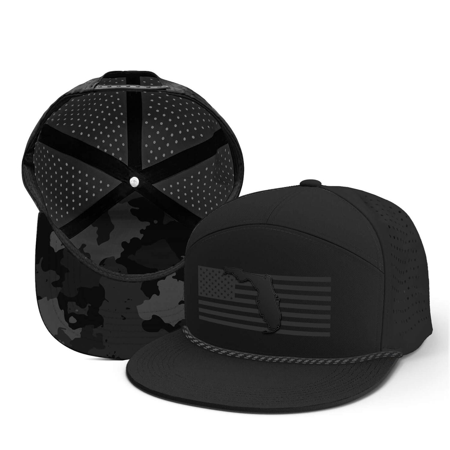 Bottom view showing a gray camo pattern on the bottom of the visor.