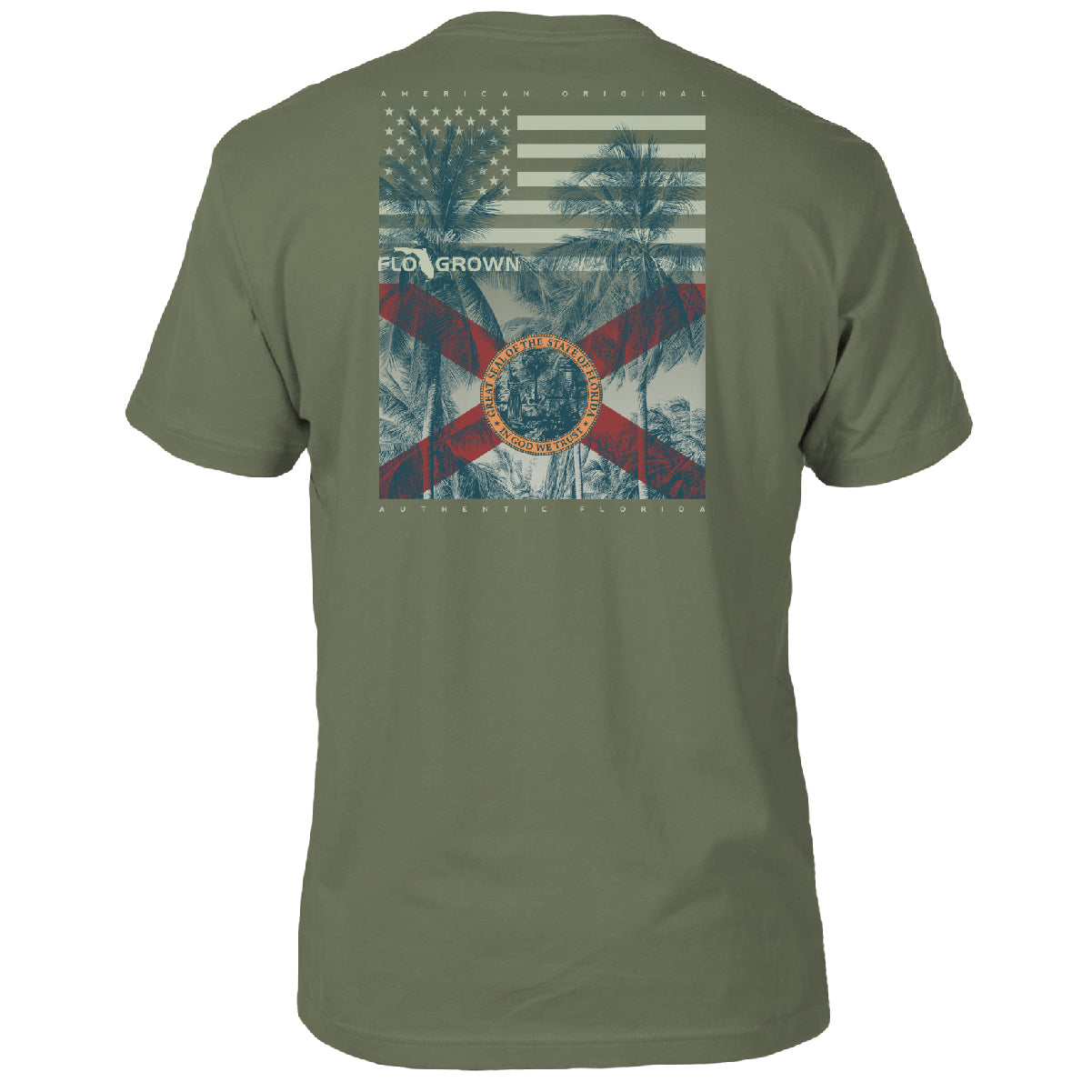 Olive Double Flag Beach Tee