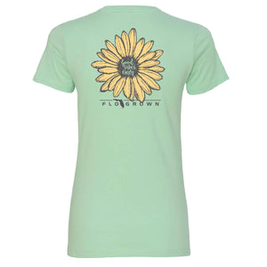 Good Vibes Sunflower Mint Womens Tee