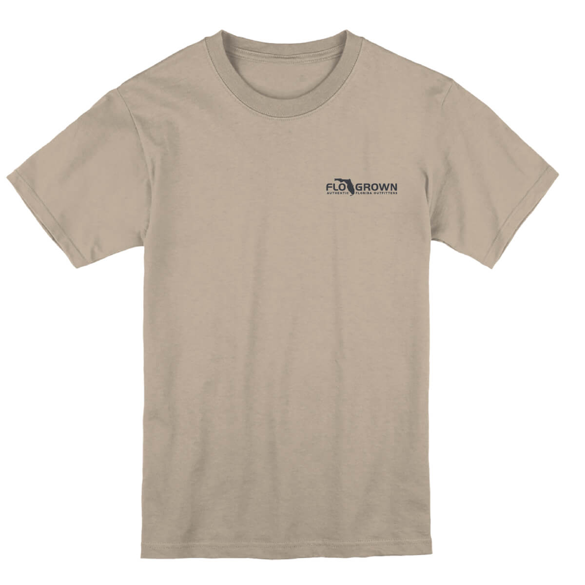 Front view with FloGrown logo on left chest.