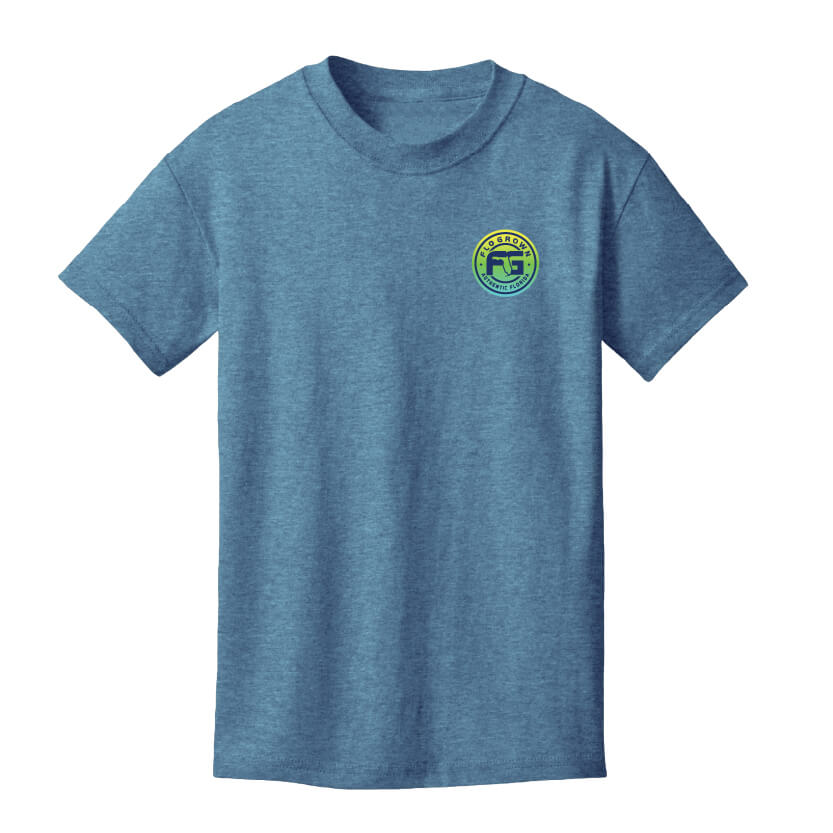 Front view with FloGrown logo on the left chest.