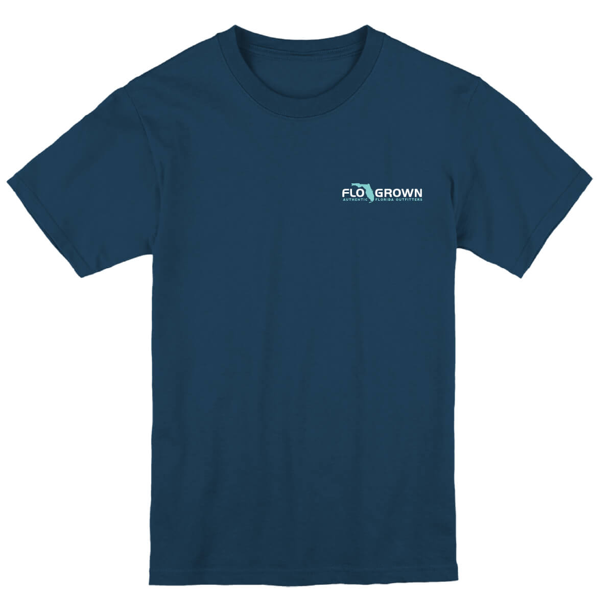 Front view with FloGrown logo on left chest.