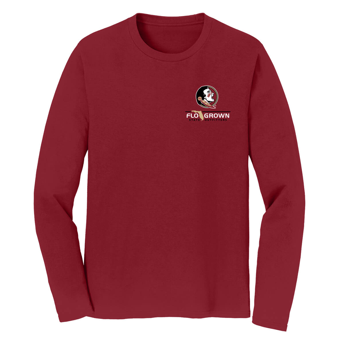 Front view with FSU and FloGrown logo on left chest.
