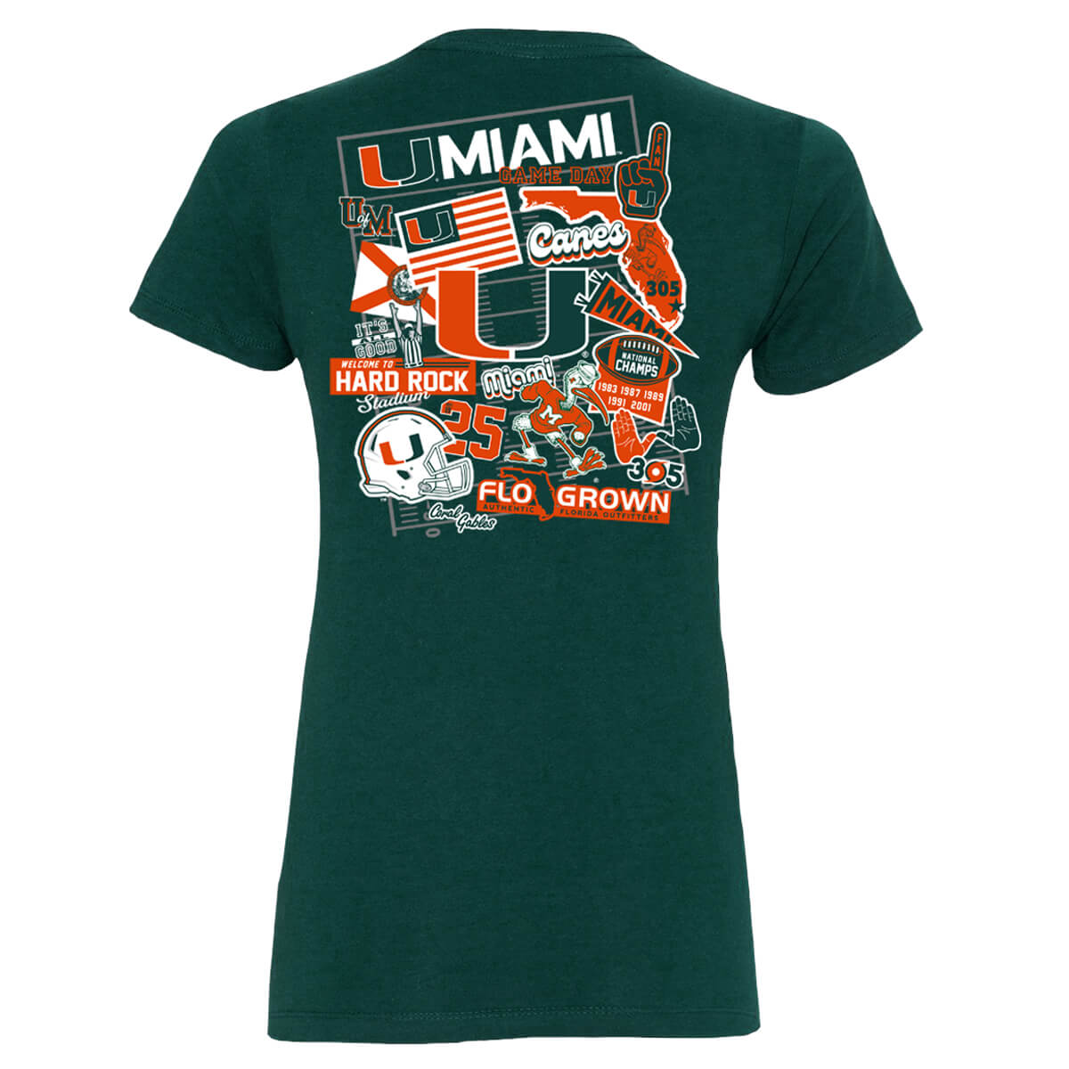 Miami Hurricanes Sticker Women's Tee