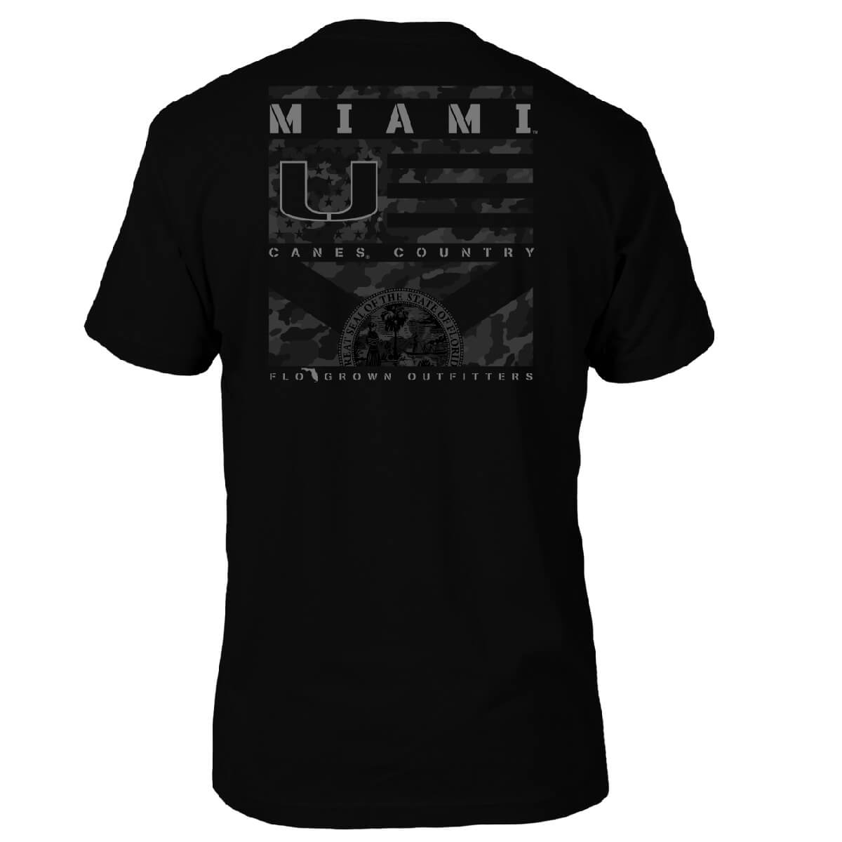 Miami Hurricanes Camo Flag Panels Tee