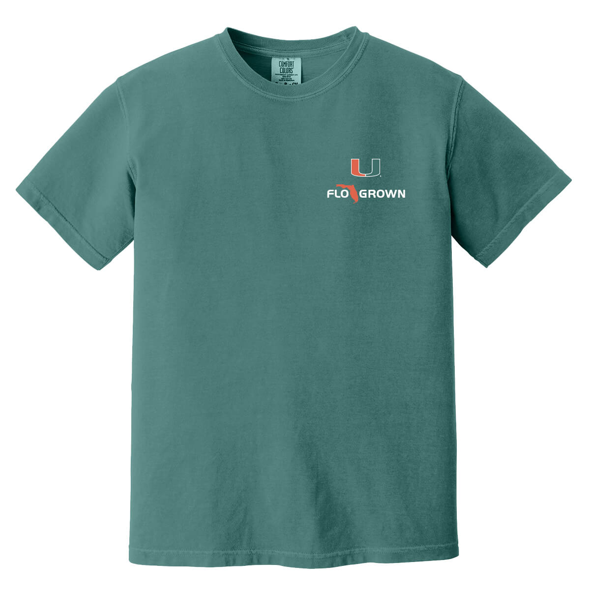 Front view with the FloGrown and UM logo on the left chest.