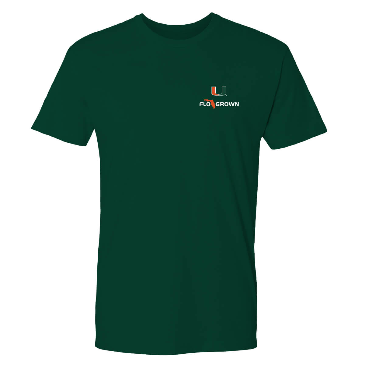 Front view with the UM and FloGrown logos on the left chest.