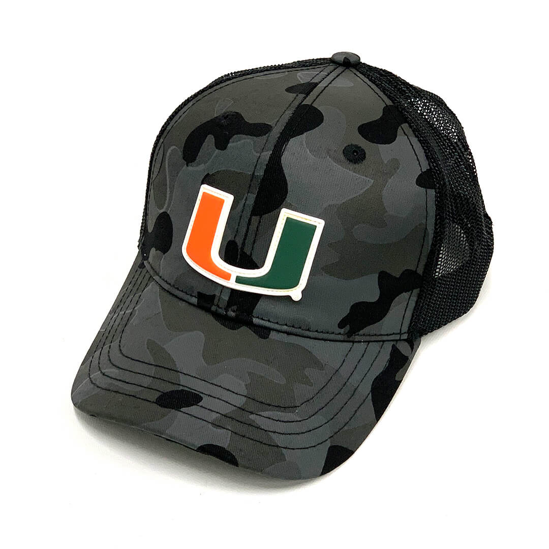 Miami Hurricanes Black Camo Logo Hat