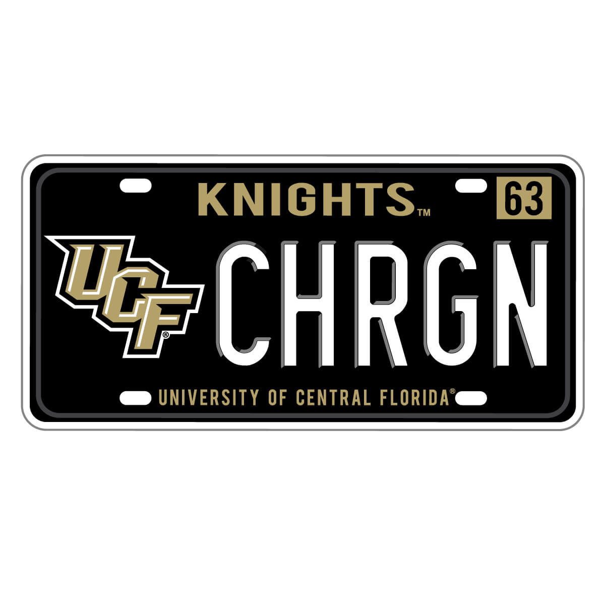 UCF Knights Charge on Plate Decal