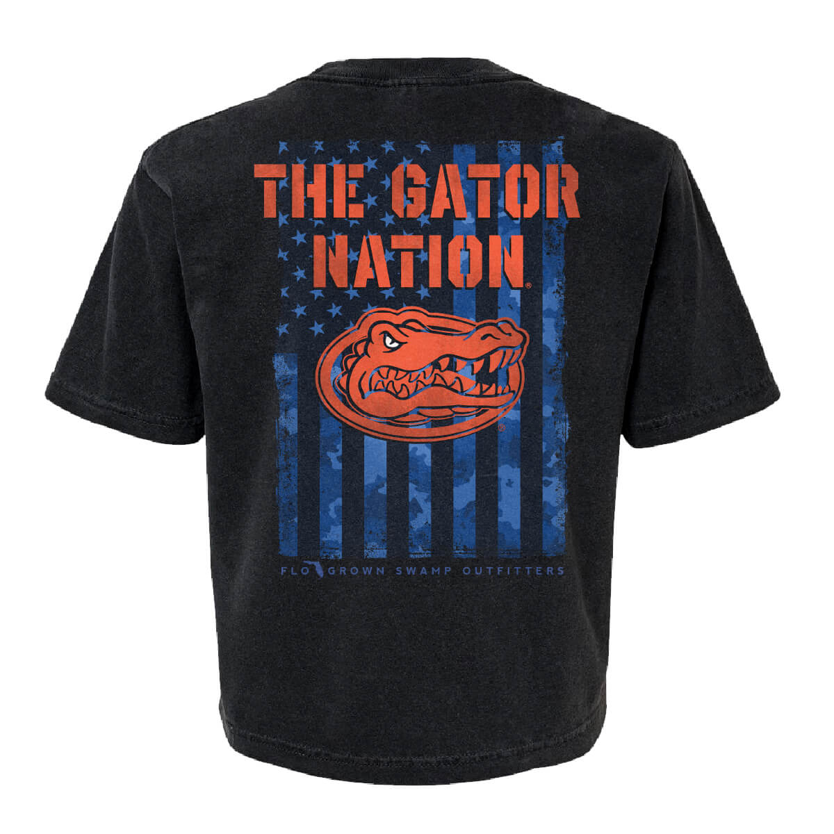 Florida Gators Team Camo Flag Womens Crop Top