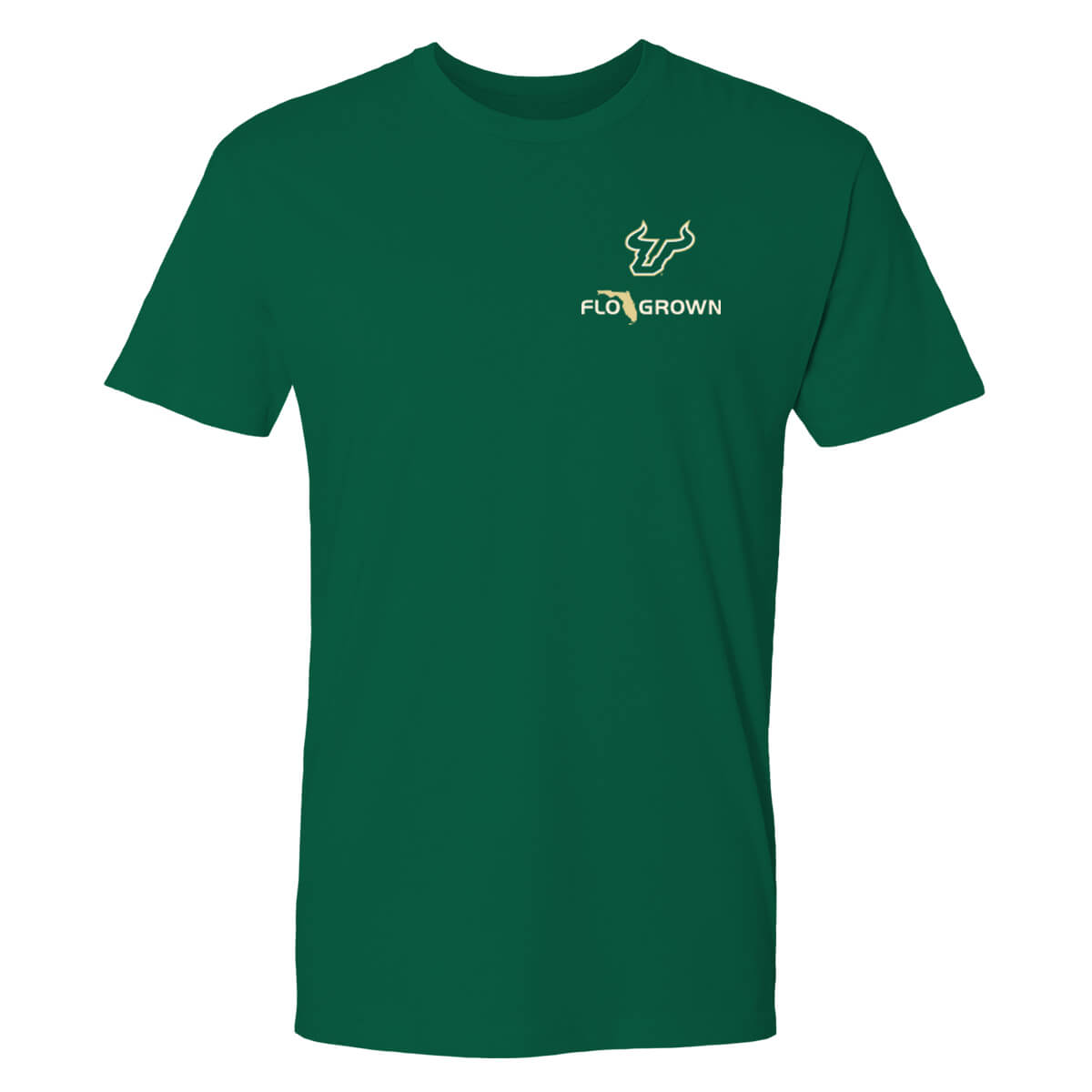Front view with the South Florida Bulls and FloGrown logo on the left chest.