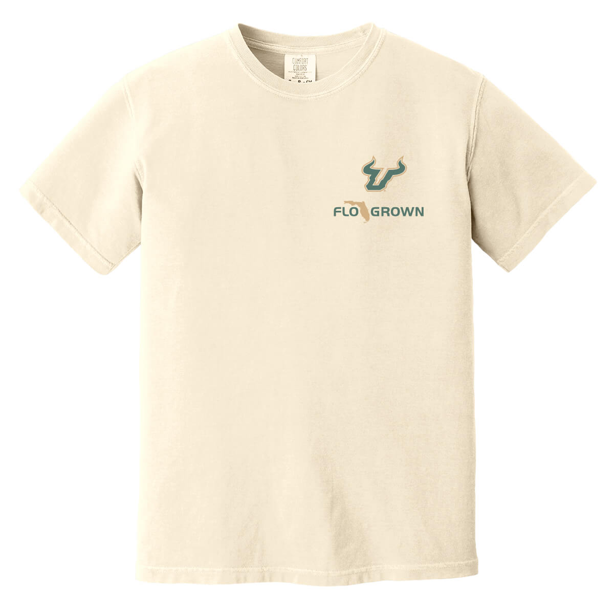 Front view with the USF and FloGrown logos on the left chest.