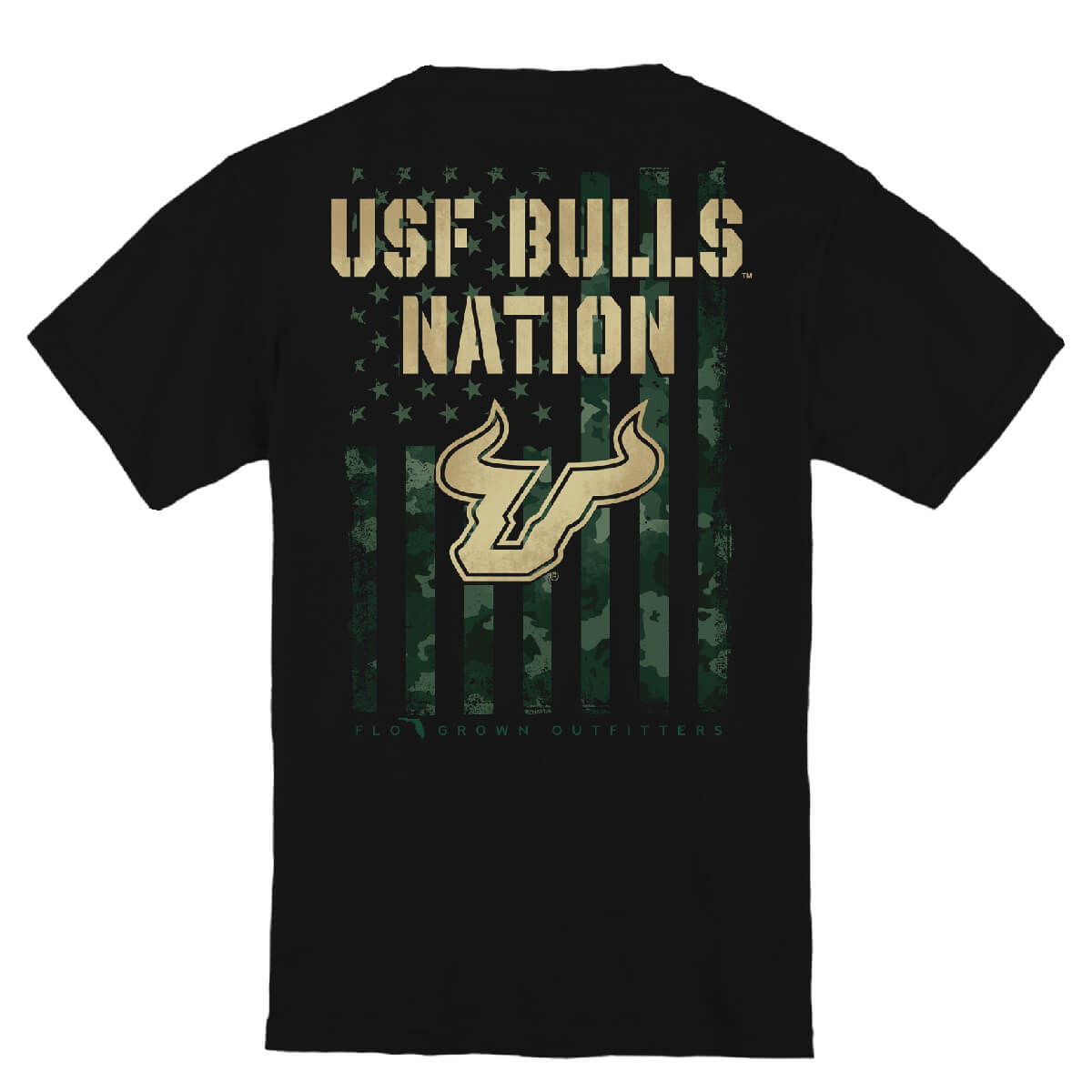 South Florida Bulls Team Camo Flag Youth Tee