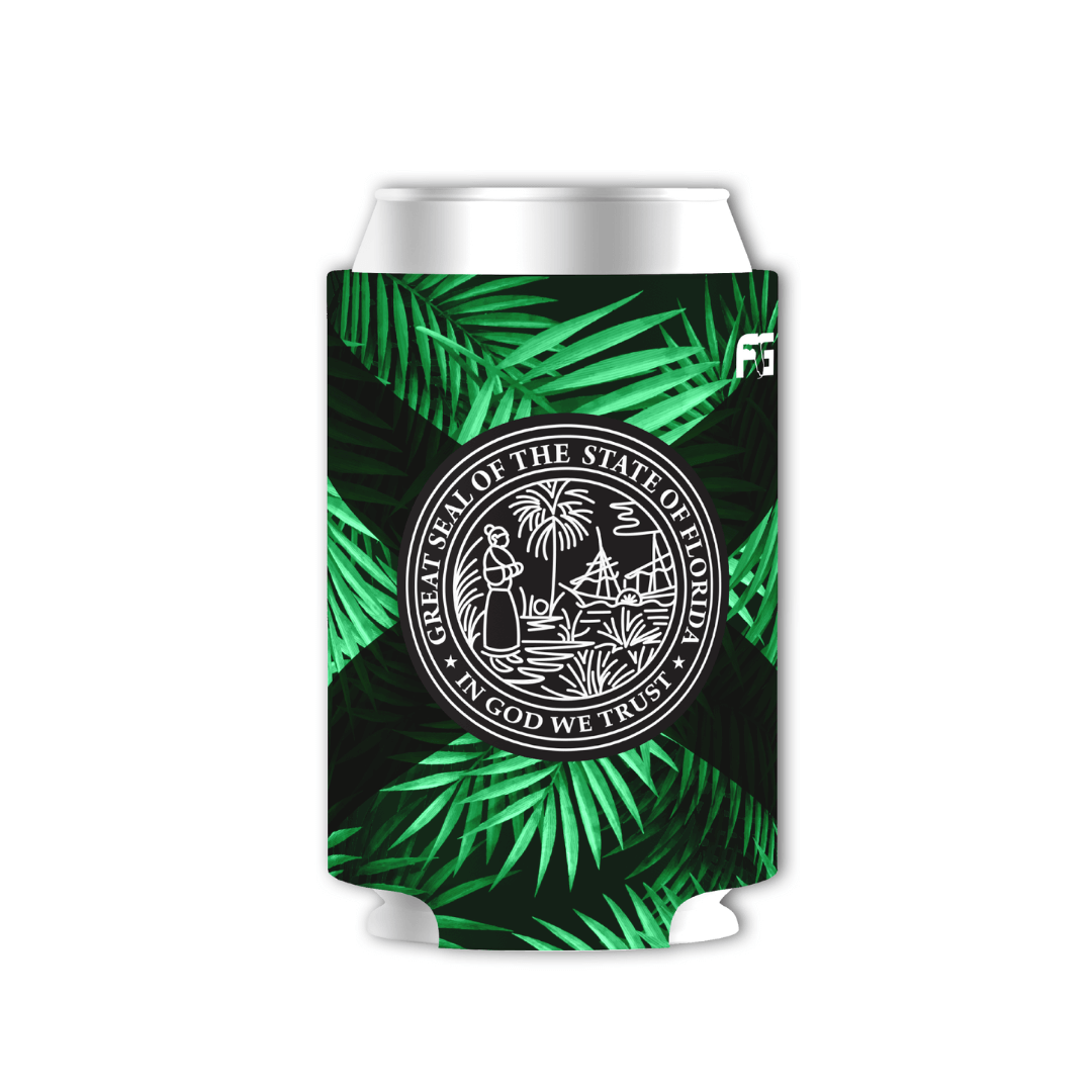 Green Foliage Flag Koozie