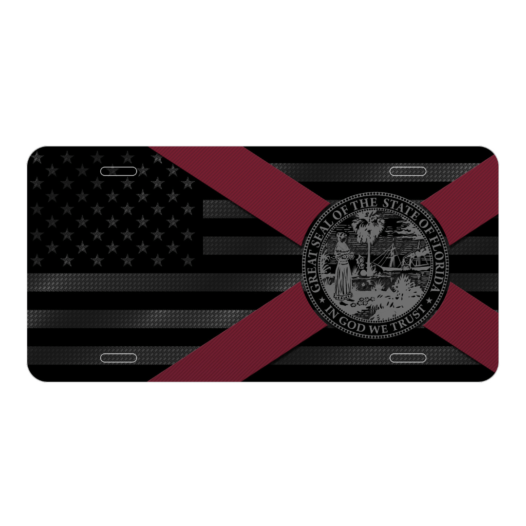 Carbon Flags License Plate