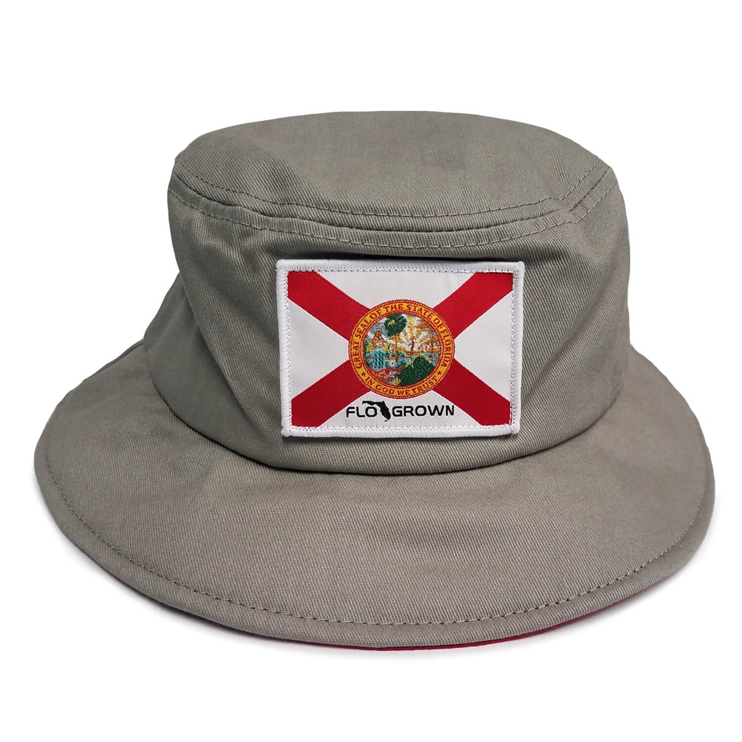 State Flag Gray Bucket Hat - Front