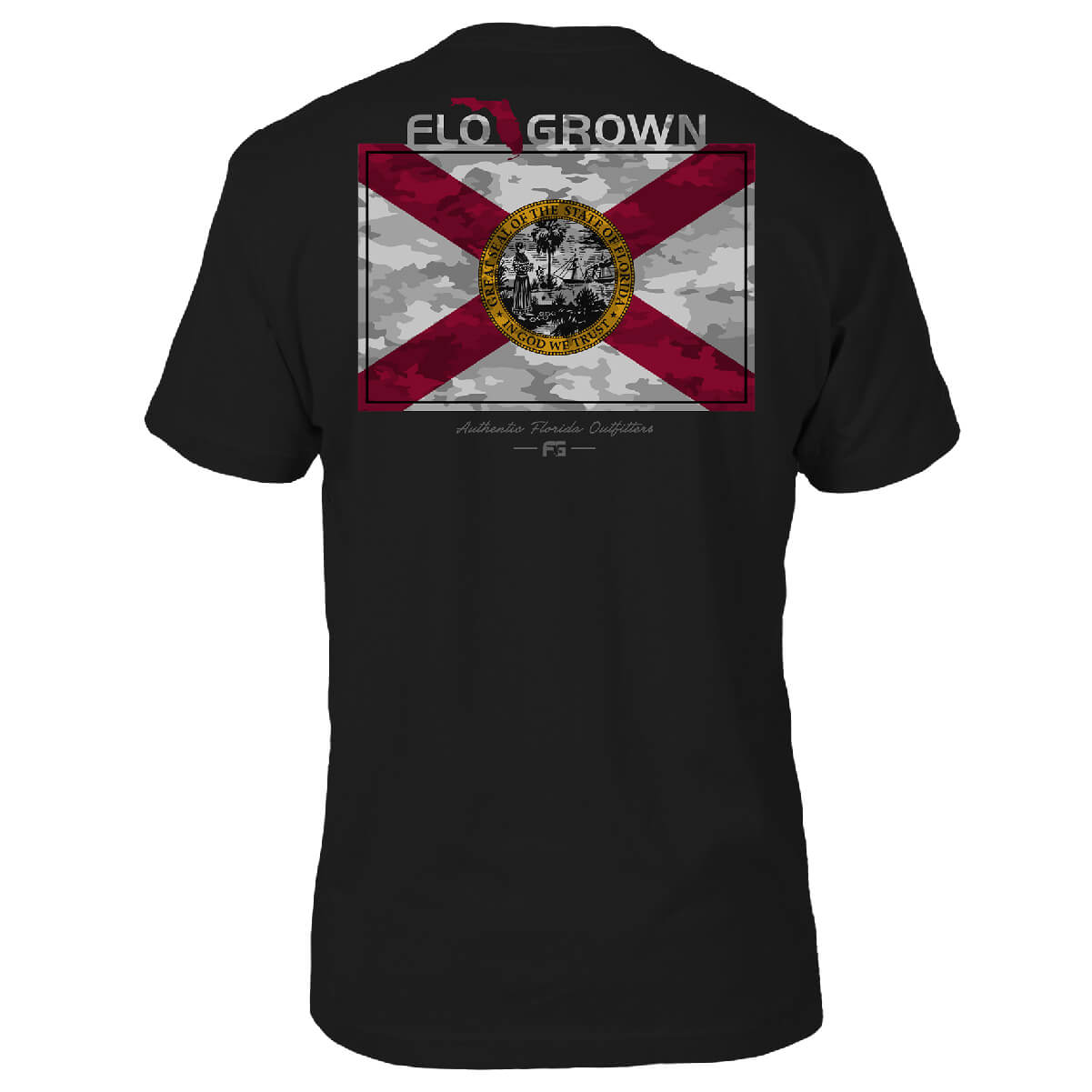 Grayscale Camo Flag Tee - Back