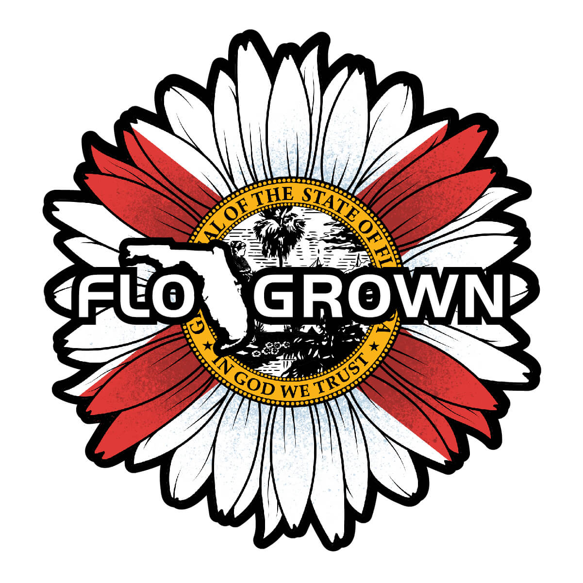 Florida Flag Flower Decal