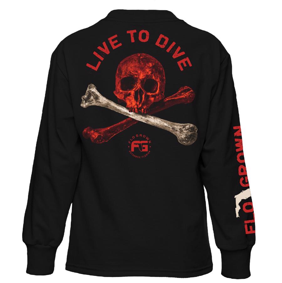 Dive Skull Long Sleeve Youth Tee