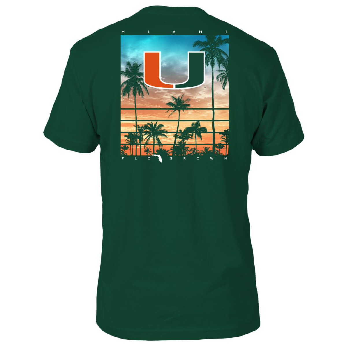 Miami Hurricanes Sunset Poster Tee - Back