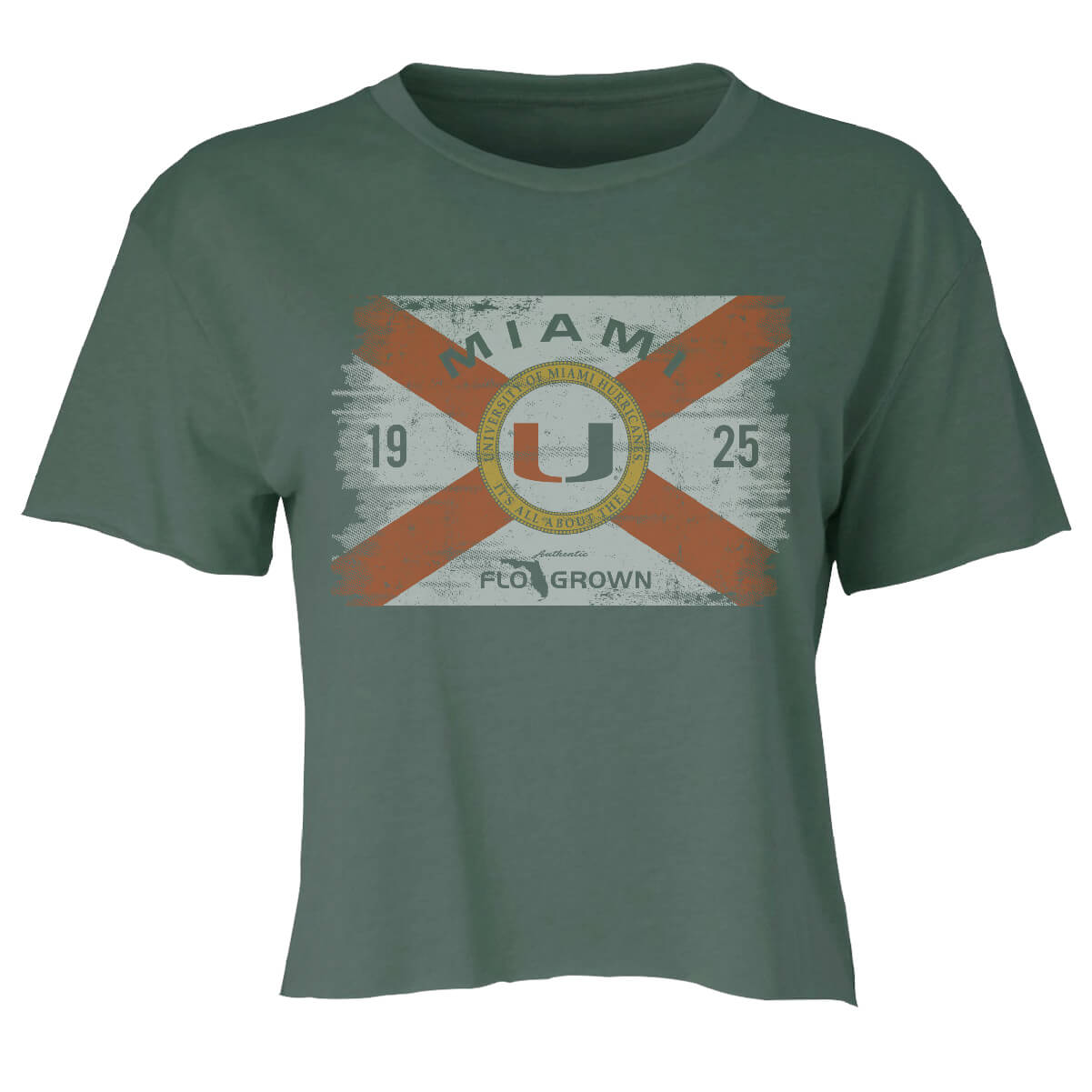 Miami Hurricanes Washed Flag Crop Top