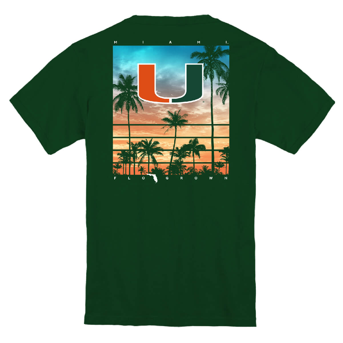 Miami Hurricanes Sunset Poster Youth Tee